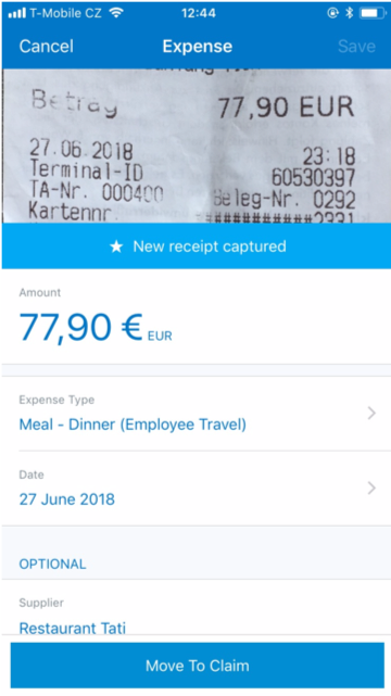 concur receipt expense anywhere ricevute